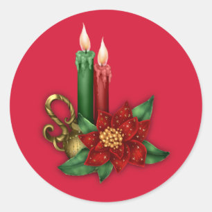 Kerst sticker met kaarsen
