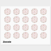 Kerst sticker met rode strik voor babyshower (Vel)