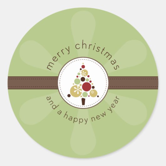 KERST STICKER :: Modern Spotty Tree 2 (Voorkant)