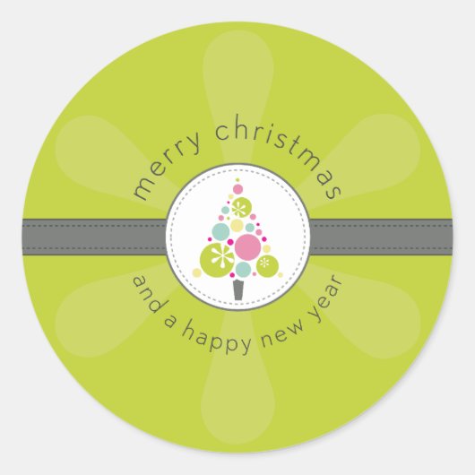 KERST STICKER :: Modern Spotty Tree 3 (Voorkant)