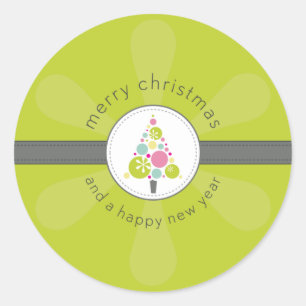 KERST STICKER :: Modern Spotty Tree 3