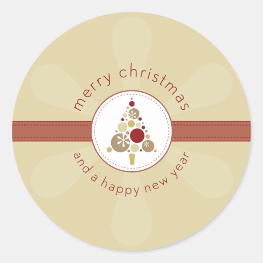 KERST STICKER :: Modern Spotty Tree 4 (Voorkant)