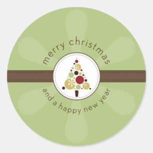 KERST STICKER : moderne spotty tree 2