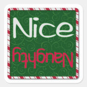 Kerst sticker - Ondeugend of Nice (Voorkant)