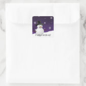 Kerst sticker Paars Snowman Winter Scenery (Tas)