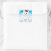 Kerst sticker-Polair Beer Vierkante Sticker (Tas)