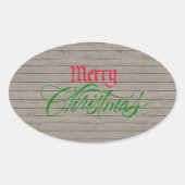 Kerst sticker Rustisch hout (Voorkant)