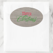 Kerst sticker Rustisch hout (Tas)