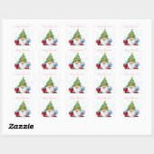 Kerst sticker Schattigee Gnome met Gifts (Vel)