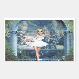 Kerst sticker Snow Princess Ballerina