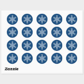 Kerst sticker-Snowflake Ronde Sticker (Vel)
