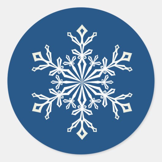 Kerst sticker-Snowflake Ronde Sticker (Voorkant)