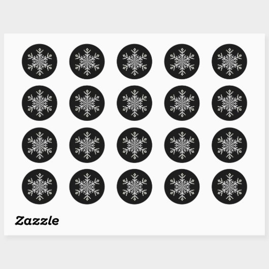 Kerst sticker-Snowflake Ronde Sticker (Vel)