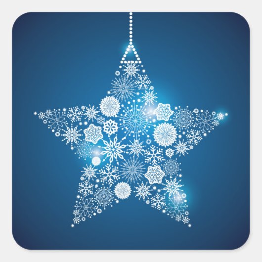Kerst sticker-Snowflakes Star Vierkante Sticker (Voorkant)