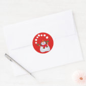 Kerst sticker-Snowman Ronde Sticker (Envelop)