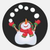 Kerst sticker-Snowman Ronde Sticker (Voorkant)