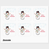 Kerst sticker-Snowman Square Sticker (Vel)