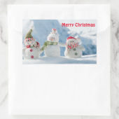 Kerst sticker/Snowmen Rechthoekige Sticker (Tas)