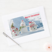 Kerst sticker/Snowmen Rechthoekige Sticker (Envelop)