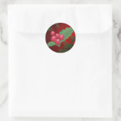 kerst sticker, uw eigen tekst ronde sticker (Tas)