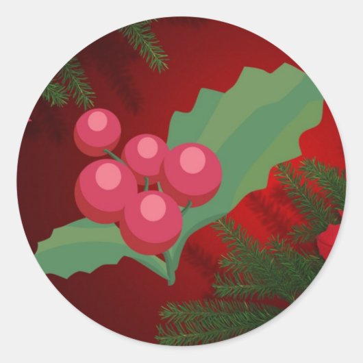 kerst sticker, uw eigen tekst ronde sticker (Voorkant)