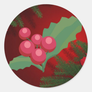 kerst sticker, uw eigen tekst ronde sticker