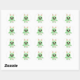 Kerst sticker van buitenaards wezen 1