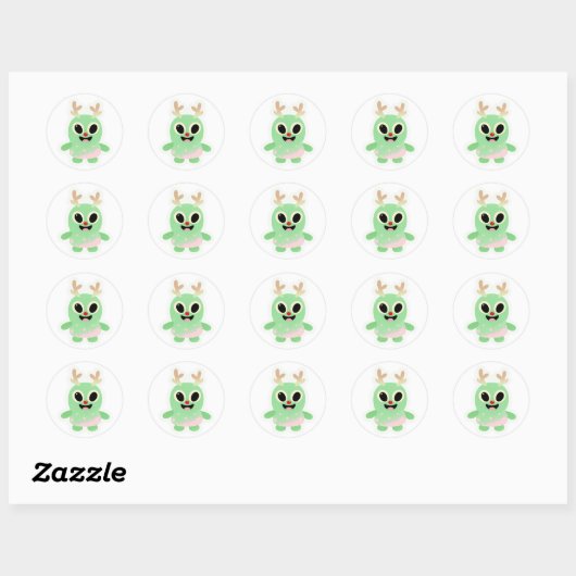 Kerst sticker van buitenaards wezen 1 (Vel)