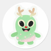 Kerst sticker van buitenaards wezen 1 (Voorkant)
