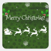 Kerst sticker van de groene kerstman, Slaap- en re (Voorkant)