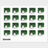 Kerst sticker van de groene sneeuwwinter (Vel)