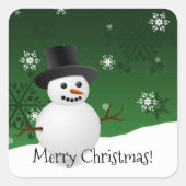 Kerst sticker van de groene sneeuwwinter (Voorkant)