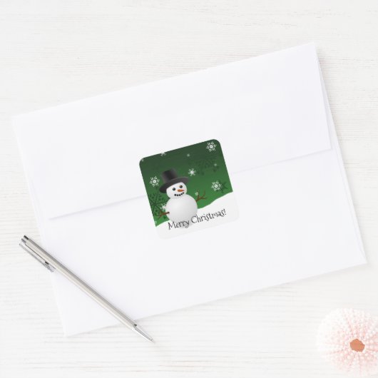 Kerst sticker van de groene sneeuwwinter (Envelop)