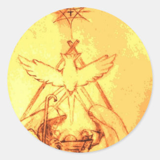 Kerst sticker van de nativiteitsscène