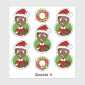 Kerst sticker van de zwarte jongen (Vel)