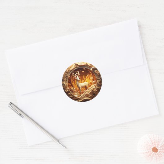 Kerst sticker van edelherten (Envelop)
