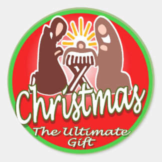 Kerst sticker van het Heilige Gezin