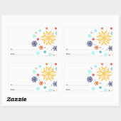 Kerst sticker van kleurrijk Snowflakes (Vel)