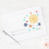 Kerst sticker van kleurrijk Snowflakes (Envelop)