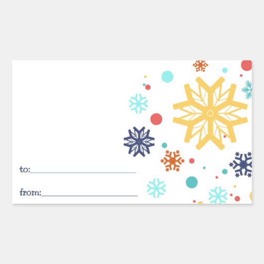 Kerst sticker van kleurrijk Snowflakes (Voorkant)