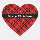 Kerst sticker van rode buffalo geplakt hart (Voorkant)