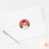 Kerst sticker van Snowman | Feestelijke winterse S (Envelop)