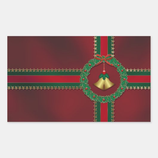 Kerst sticker van sterren en strips (Voorkant)