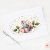 Kerst sticker van vogels en Cadeaus (Envelop)