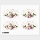 Kerst sticker van vogels en Cadeaus (Vel)