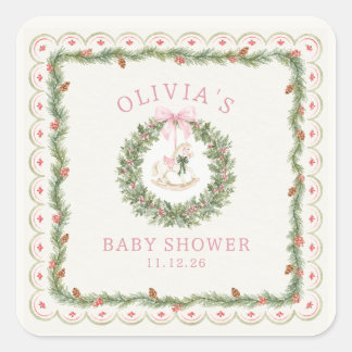 Kerst sticker voor baby shower