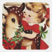  Kerst sticker voor meisjes en rendieren (Voorkant)