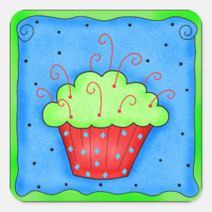 Kerst sticker voor rode en groene perskoeken