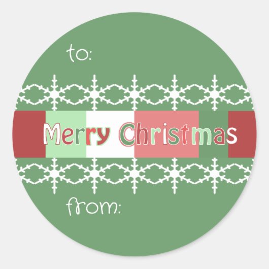 Kerst sticker weergegeven GROEN, maar u kiest kleu (Voorkant)