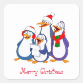 Kerst sticker zingende pinguïns (Voorkant)